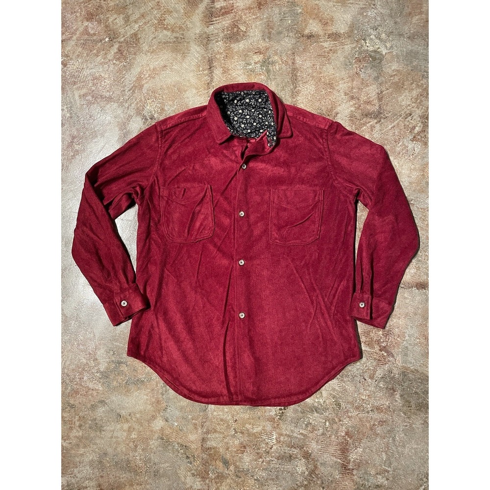 Vintage Faux Suede‎ Type Western Long Sleeve Button Down Sz S/M *